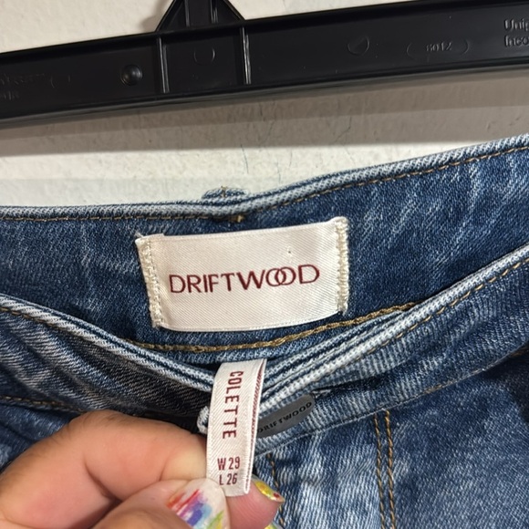 DRIFTWOOD Colette jeans Blue embroidered cuff 29 waist NEW boho Patterned - Picture 5 of 6